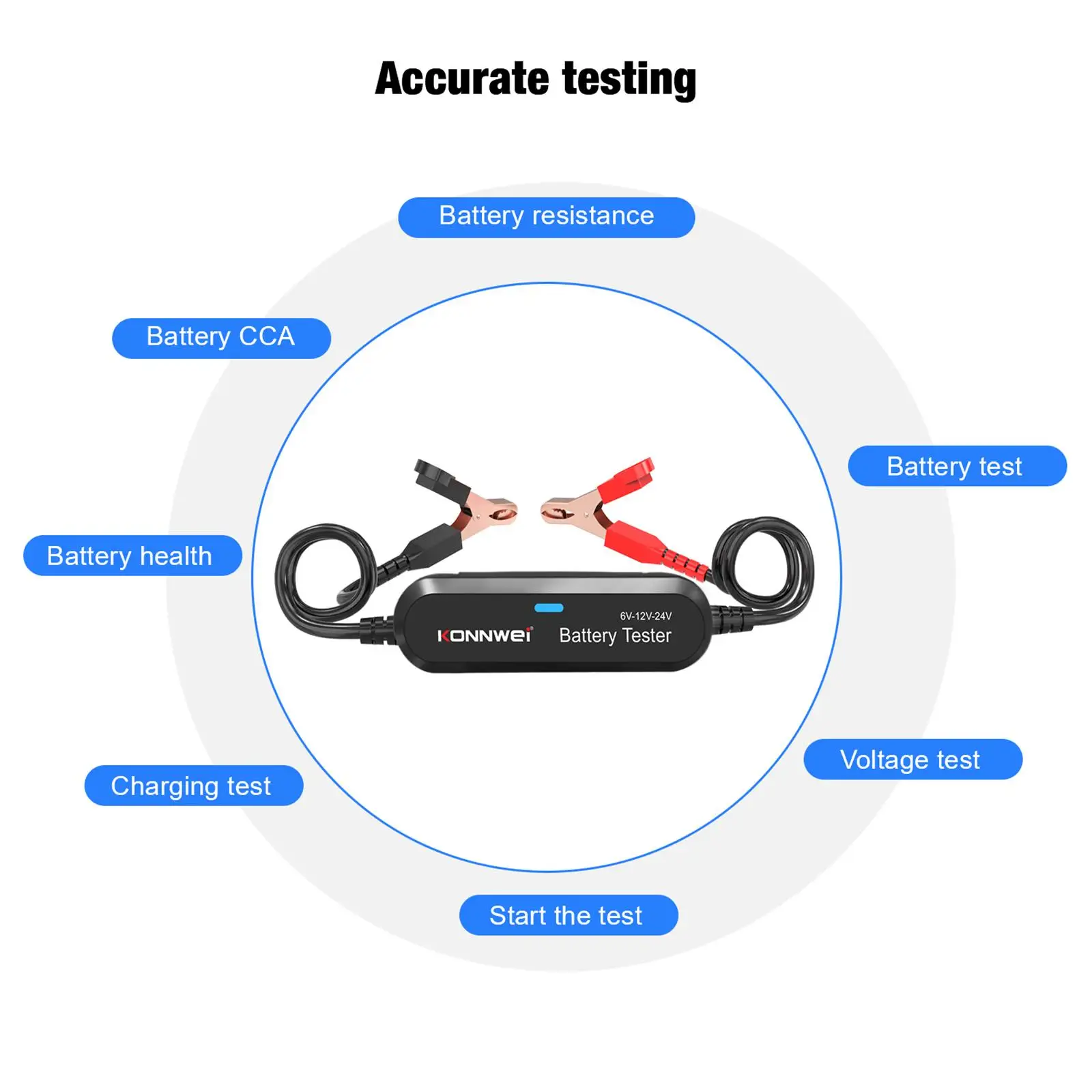 Bluetooth Car Battery Testing Tool, Battery Cranking Charging Testing,