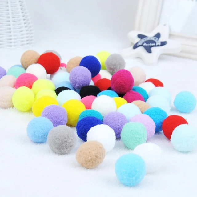 Colorful pompoms, Arts Interactive Funny Cat Balls Craft Making Soft Puff  Balls Dia 2.5cm 70Pcs 