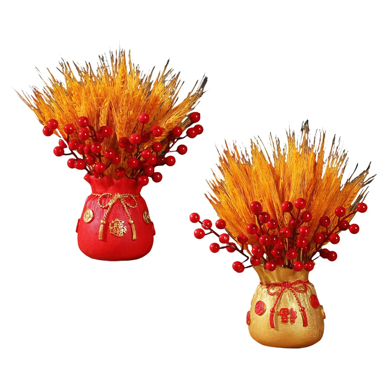 Chinese Bag Shape Dried Flower Vase Pot Desktop Bonsai Ornament for Events