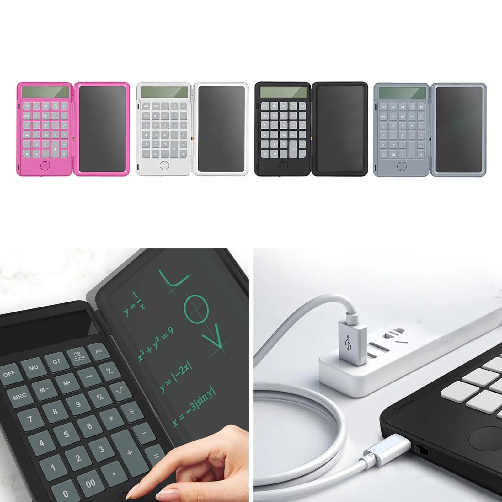 LCD Writing Tablet, Calculator Handwriting Eco-Friendly English Language Multi-Function Digital Tablet Notepad for Office School