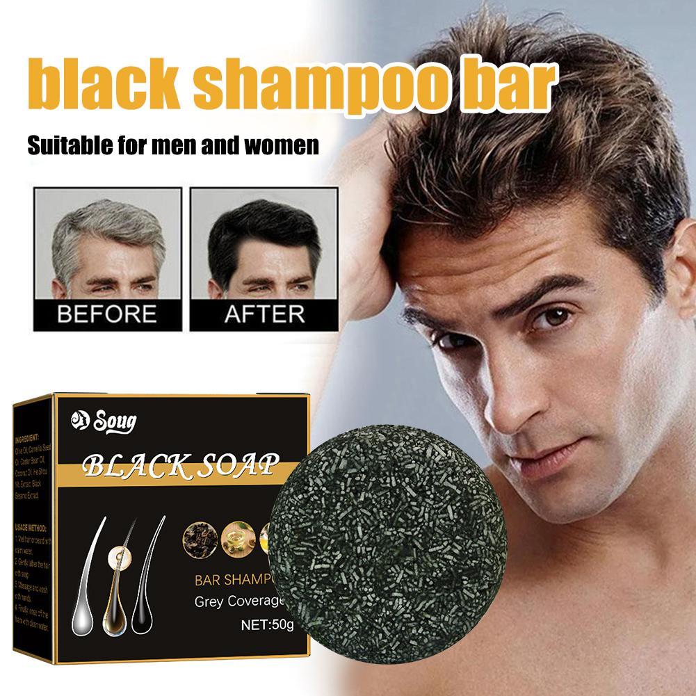 Best of 50g Soap Hair Darkening Shampoo Bar Repair Gray White Hair Color Dye Hair Shampoo Natural Grey Gloss Black Soap Reviews & Tips