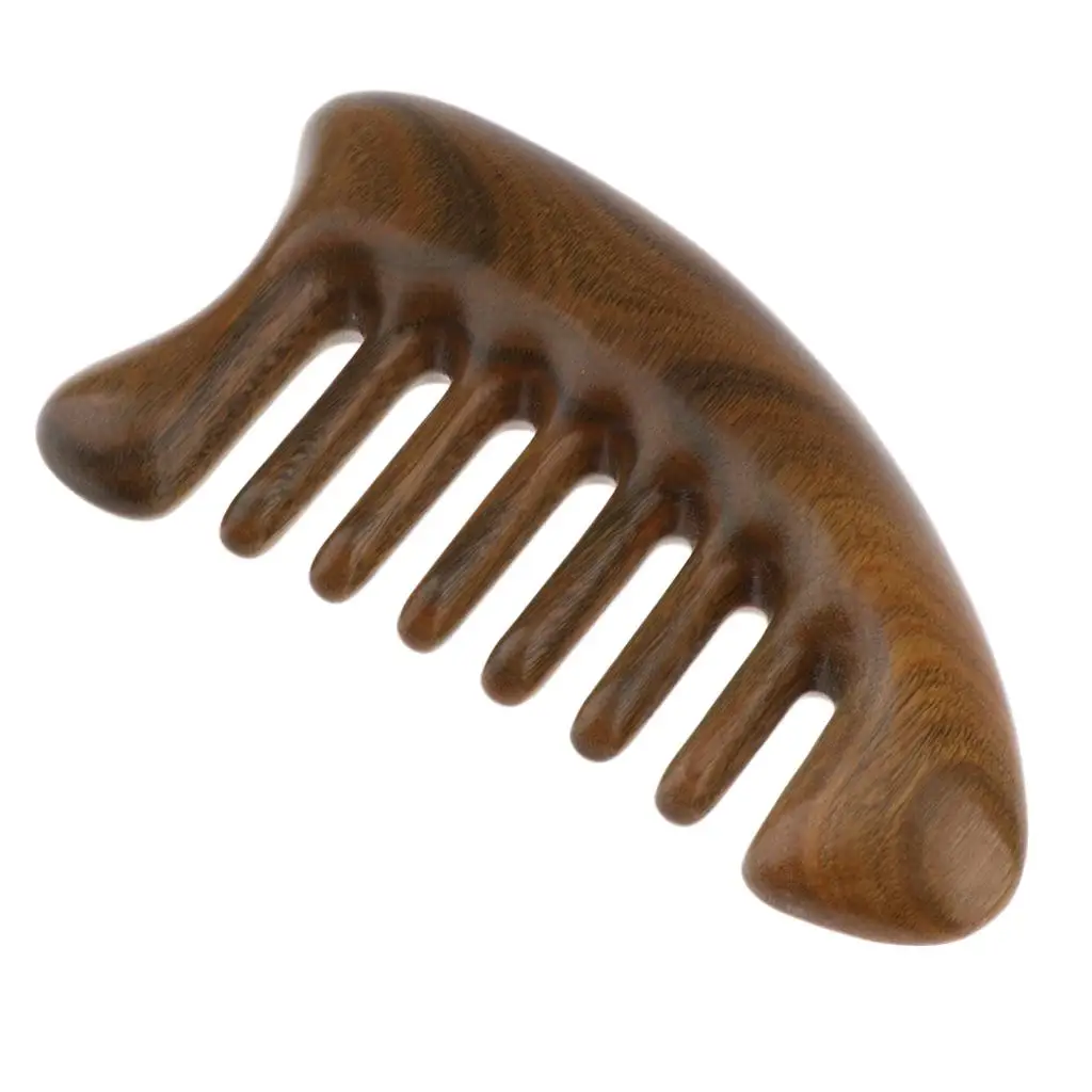 Travel  Massage Hair Beard Comb Wooden Wide  Detangling Comb