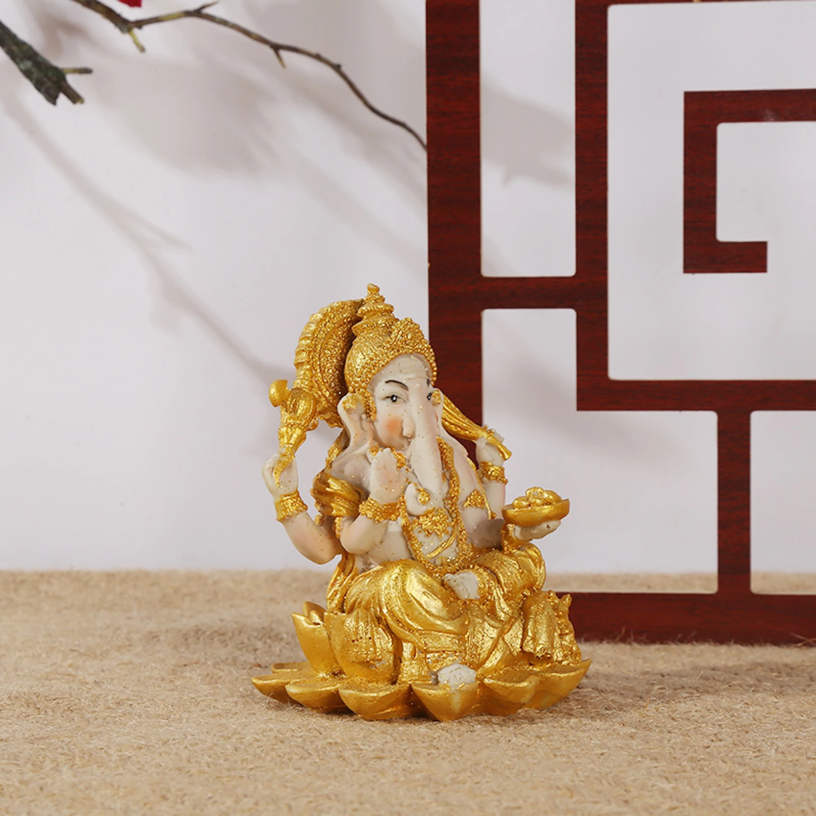 Figurine Sculpture Elephant GOD Statue Religious Resin Hindu Buddha