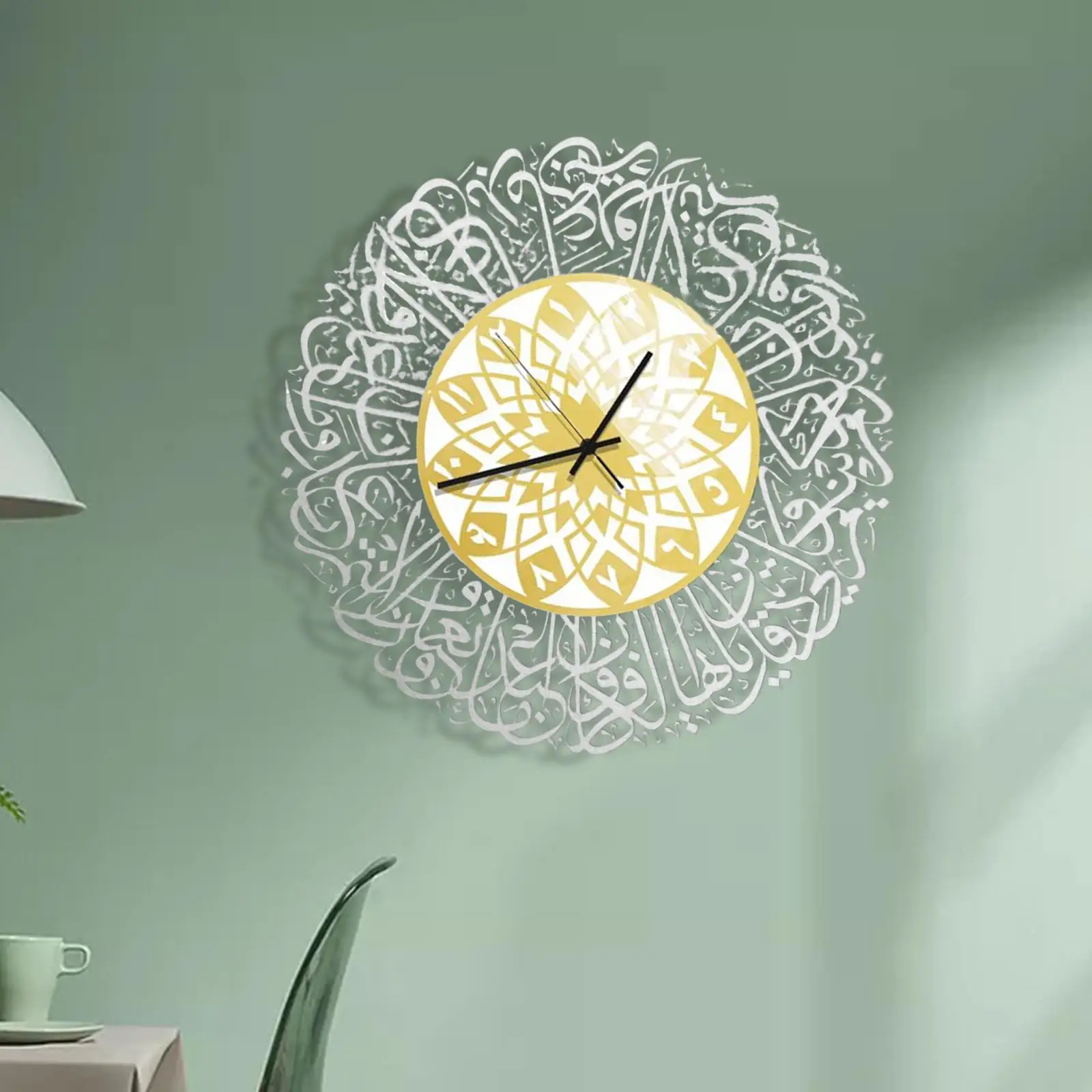 Religious Wall Clock Non Ticking for Room Bedroom