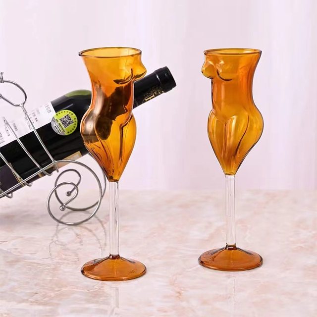 Female Body Goblet Fancy Stem Woman Shape Wine Glass 200ml - AliExpress