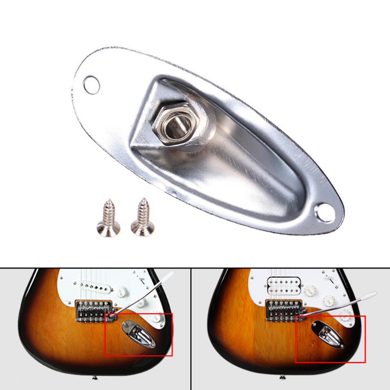 Ersatz für Strat Stratocaster E-Gitarren-Klinken platte 6,35mm 1/4 "boot förmige Audio-Anschluss buchse – Detail 5