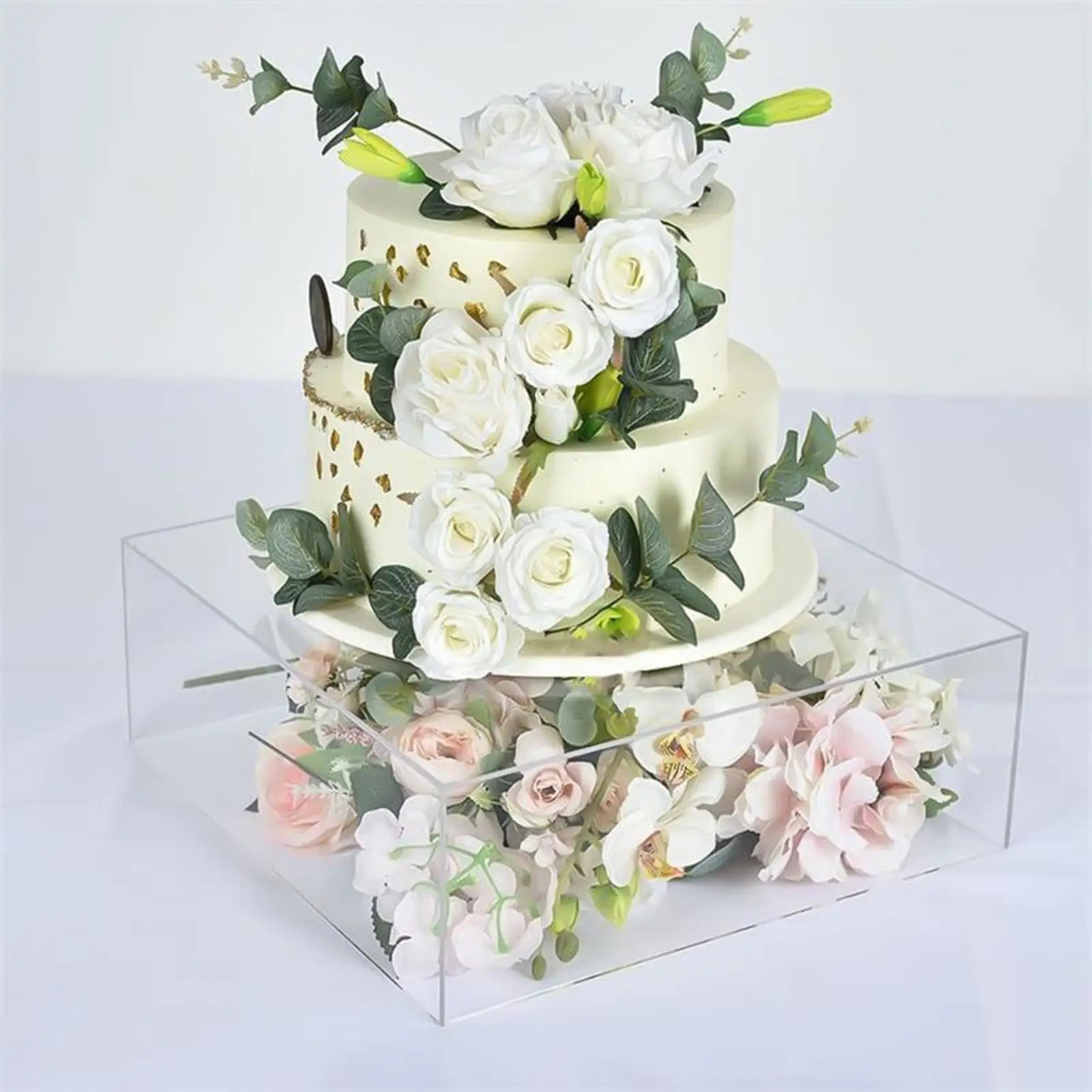 Fillable Cake Stand Flower Organizer Elegant for Wedding Bridals Thanksgiving
