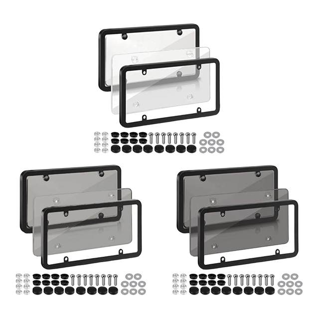 Honda Civic Blue Simulated Carbon Fiber License Plate Frame Holder
