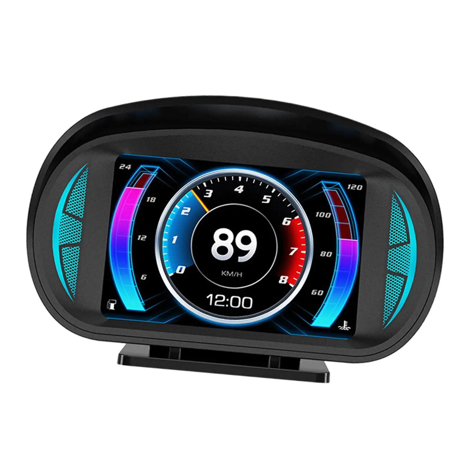 Car HUD Head up Display Universal OBD/GPS Gauge LCD Display Driving Speed over Speeding Alarm Multifunctional Inclinometer