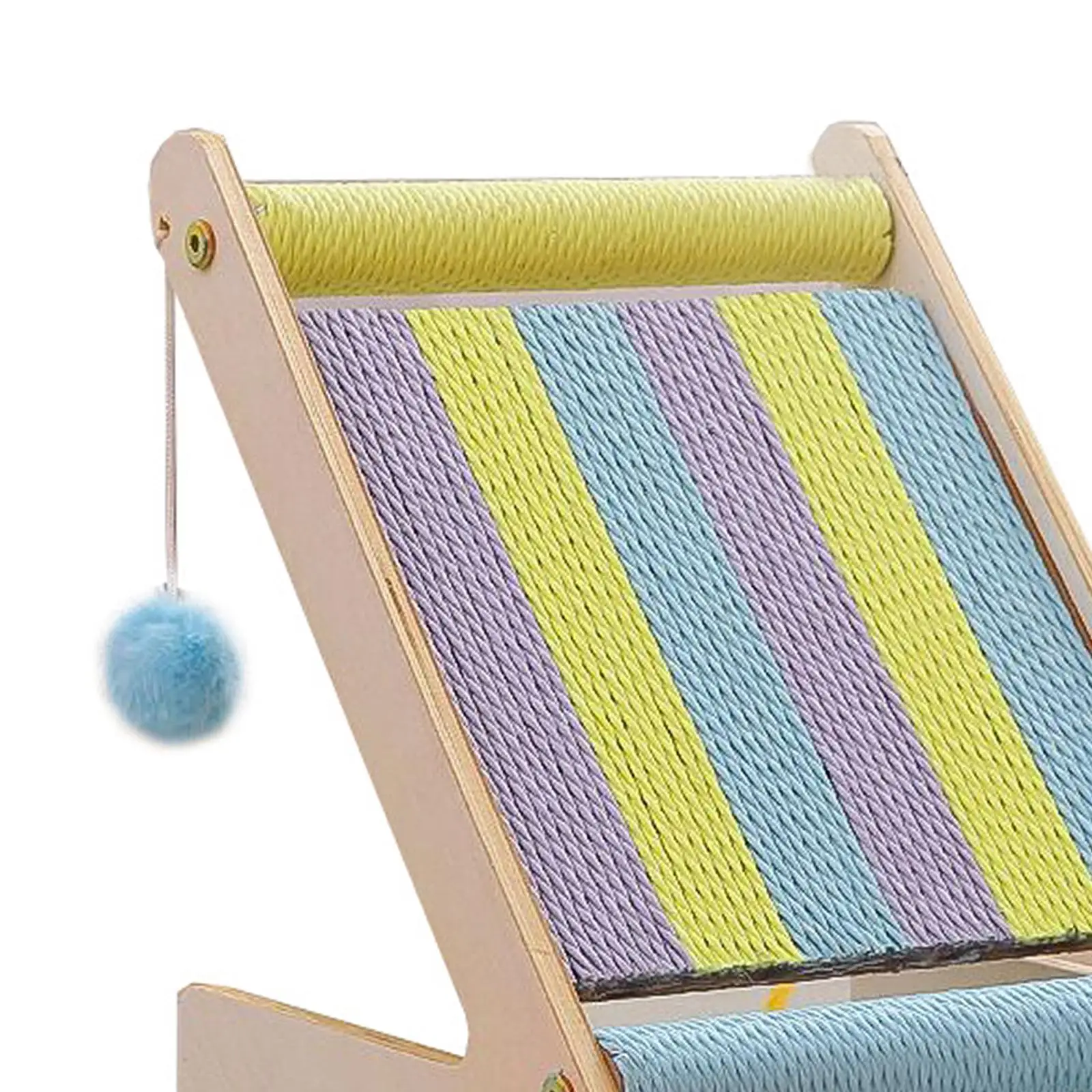 Cat Scratcher with Hanging Toy Ball Grinding Claw Furniture Protection Wood Frame Cat Scratching Board for Indoor Cats Exercise