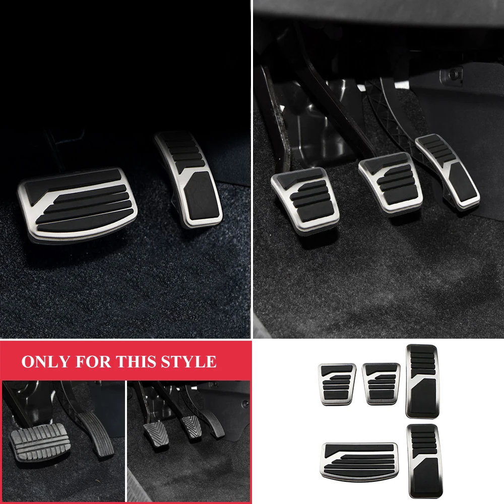 Kit de cubiertas de pedales de acero inoxidable con acabado negro para vehículos Mitsubishi
