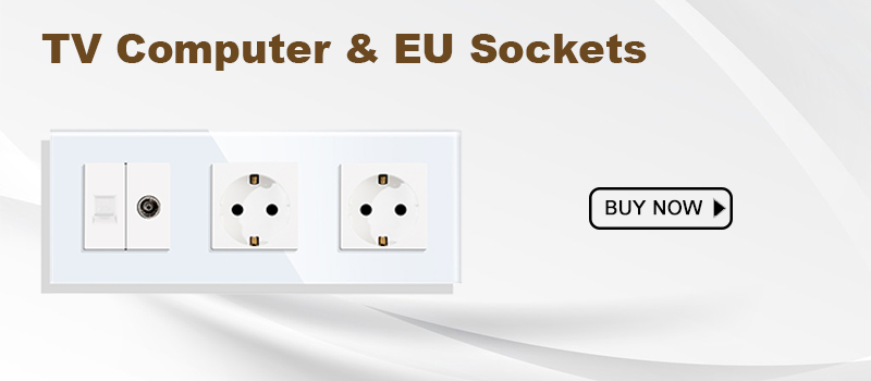 Bingoelec Power Socket,16A EU Standard Electrical Outlet 86mm*86mm White Crystal Glass Panel Wall Socket