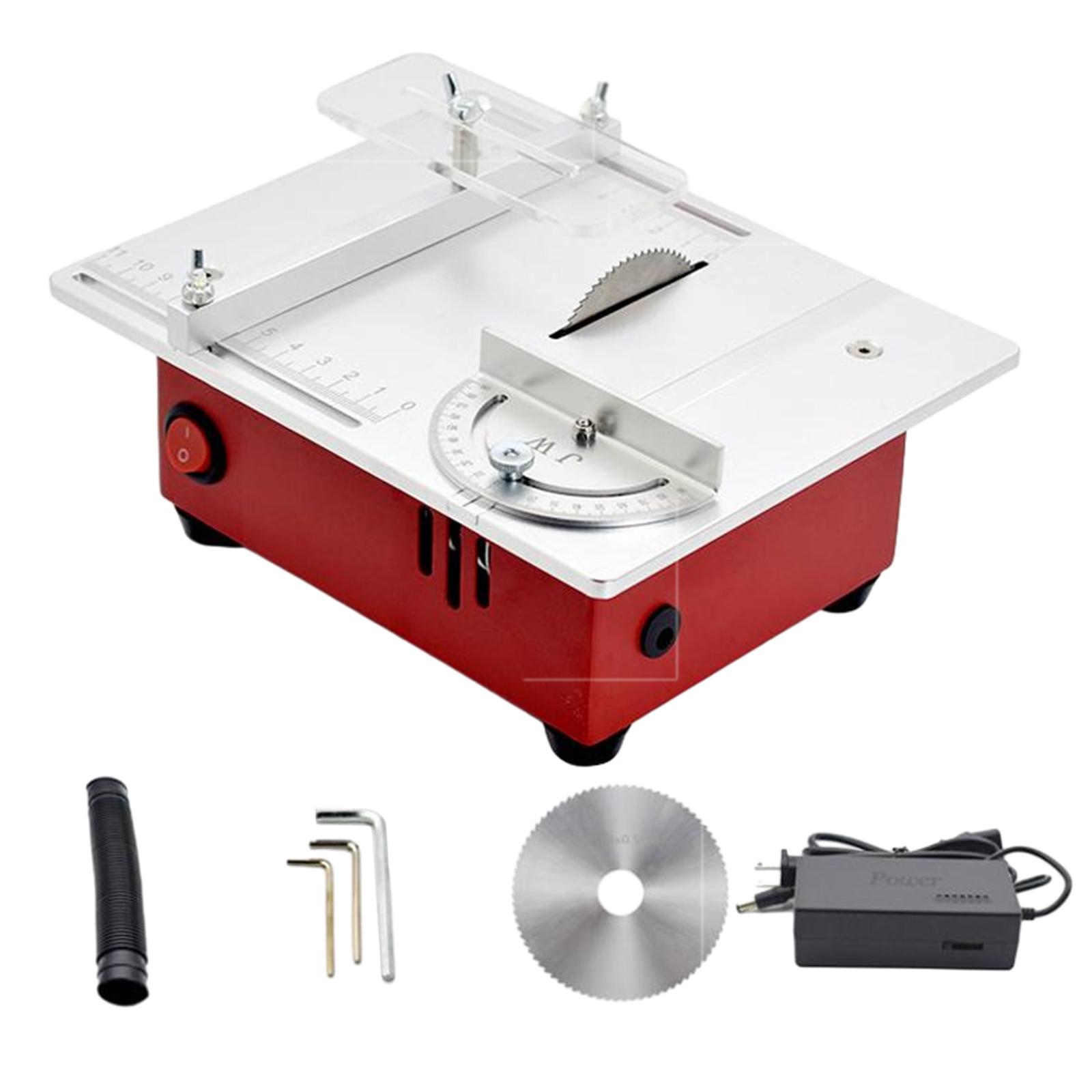 Mini Table Saw Adjustable Small Precision Hobby Table Saw for Plastic Wood Aluminum Copper Acrylic Cutting Miniature Wood Crafts