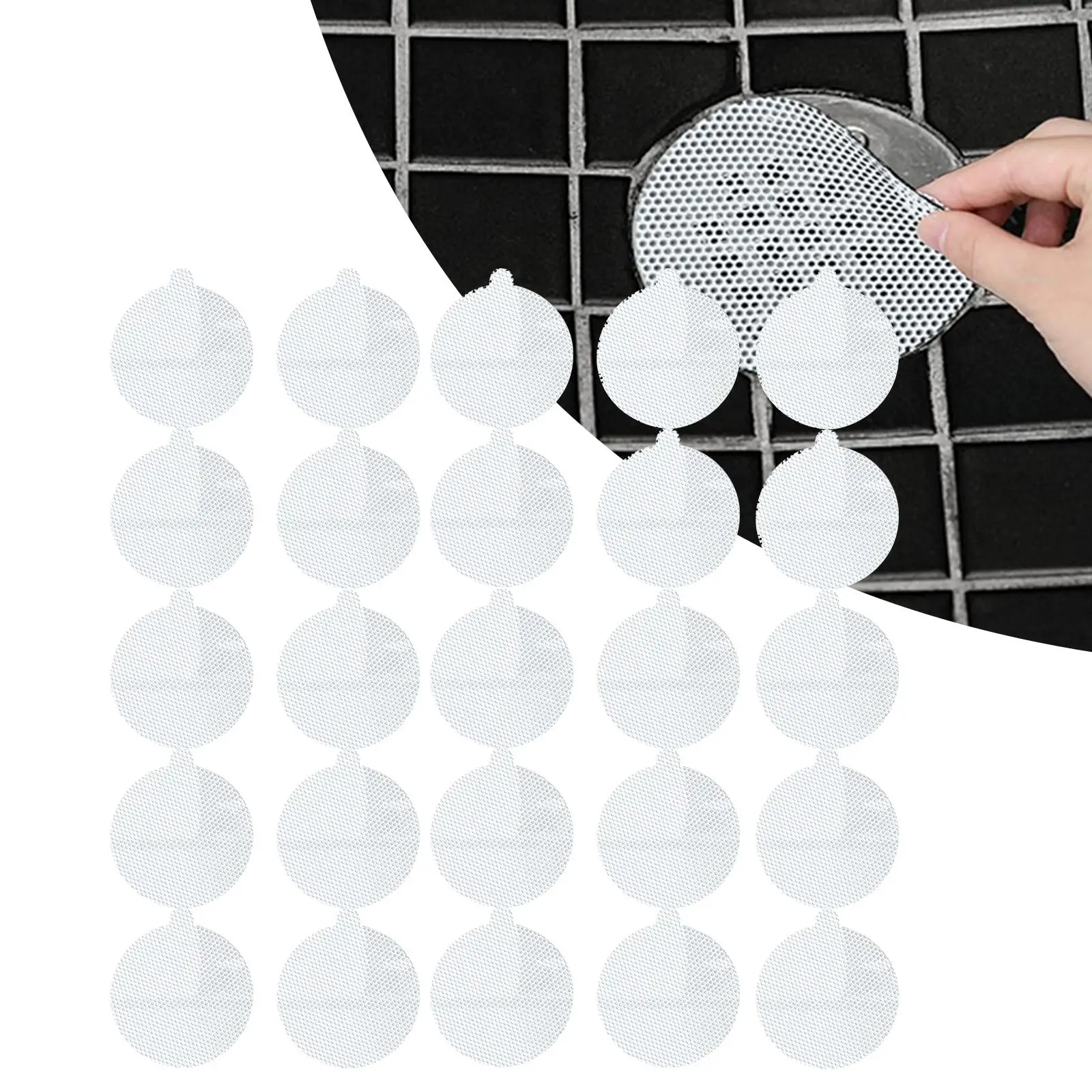 25x Round Disposable Shower Drain Catcher Collector Cover Strainers for Balcony Drain Hole Laundry Bathroom Kitchen Sink