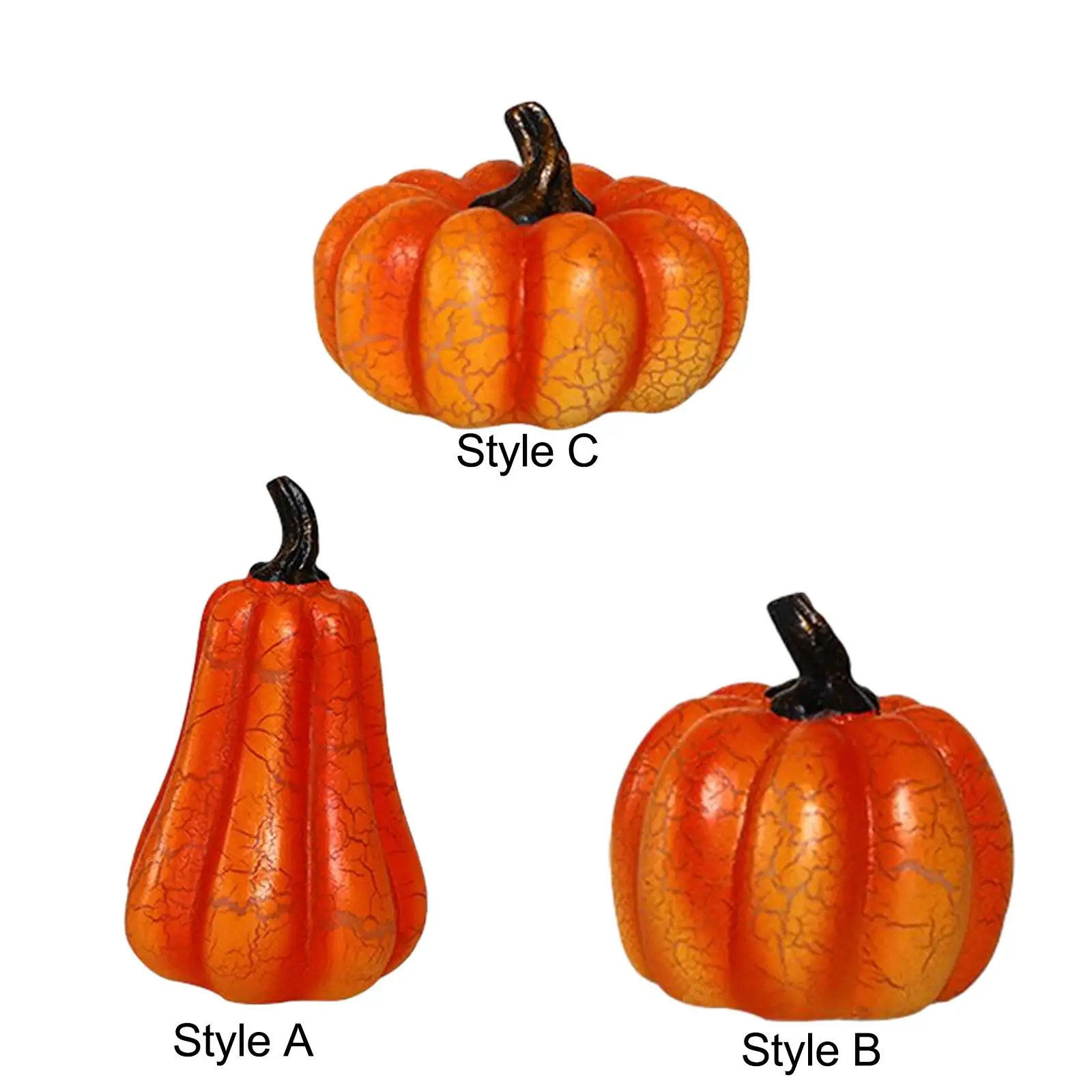 Fake Pumpkins Model Realistic Lifelike Resin Harvest Decorative Artificial Vegetables for Halloween Shop Table Baby Shower Fall