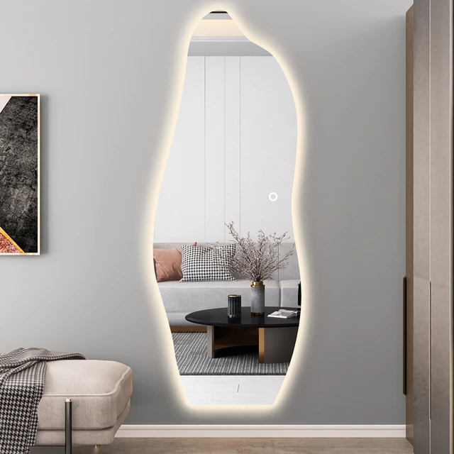 Irregular Decorative Mirrors Bedroom Full Length Korean Bathroom Luxury Led  Light Mirror Frame Espejo Cuerpo Entero Home Decor - AliExpress