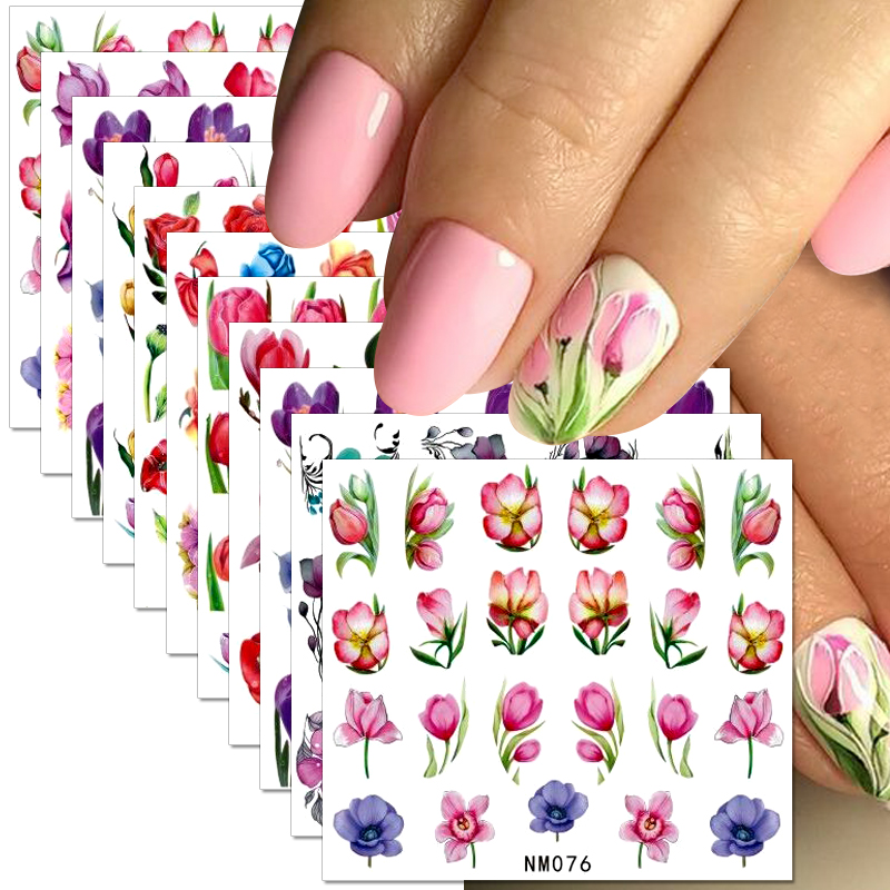 Best of 12pcs Pink Tulip Flowers Nail Stickers Lavender Snowdrops Summer 3D Nail Decals Water Transfer Sliders DIY Manicure Decorations Reviews & Tips