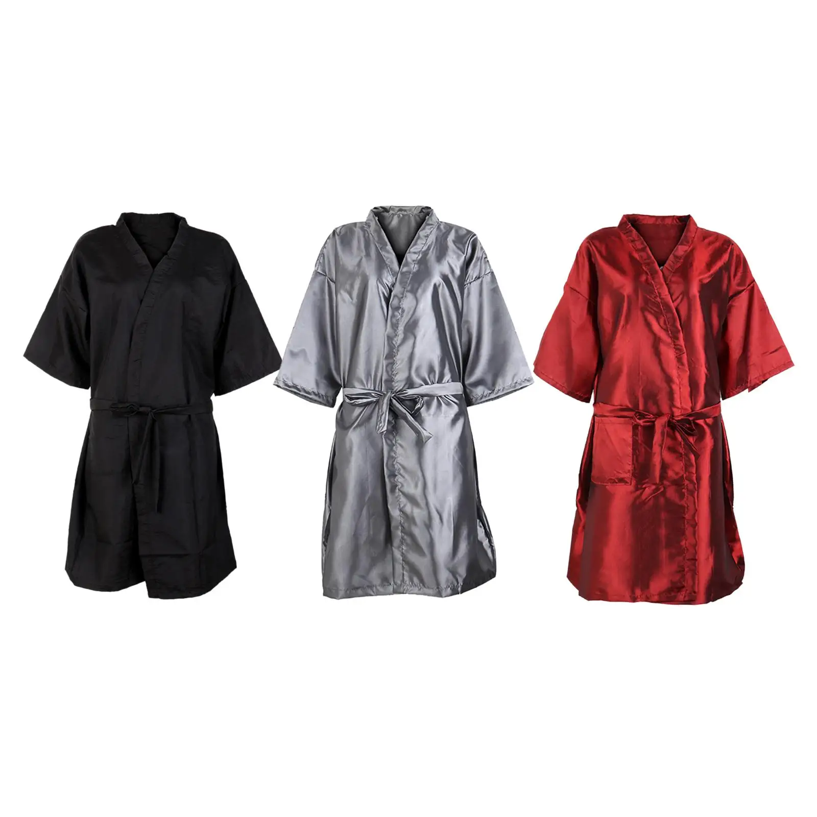 Women Robe Kimono Robes Sleepwear Soft with Adjustable Belt Salon Robes Hair Salon Smocks Capes for Beauty Center Pet Groomer