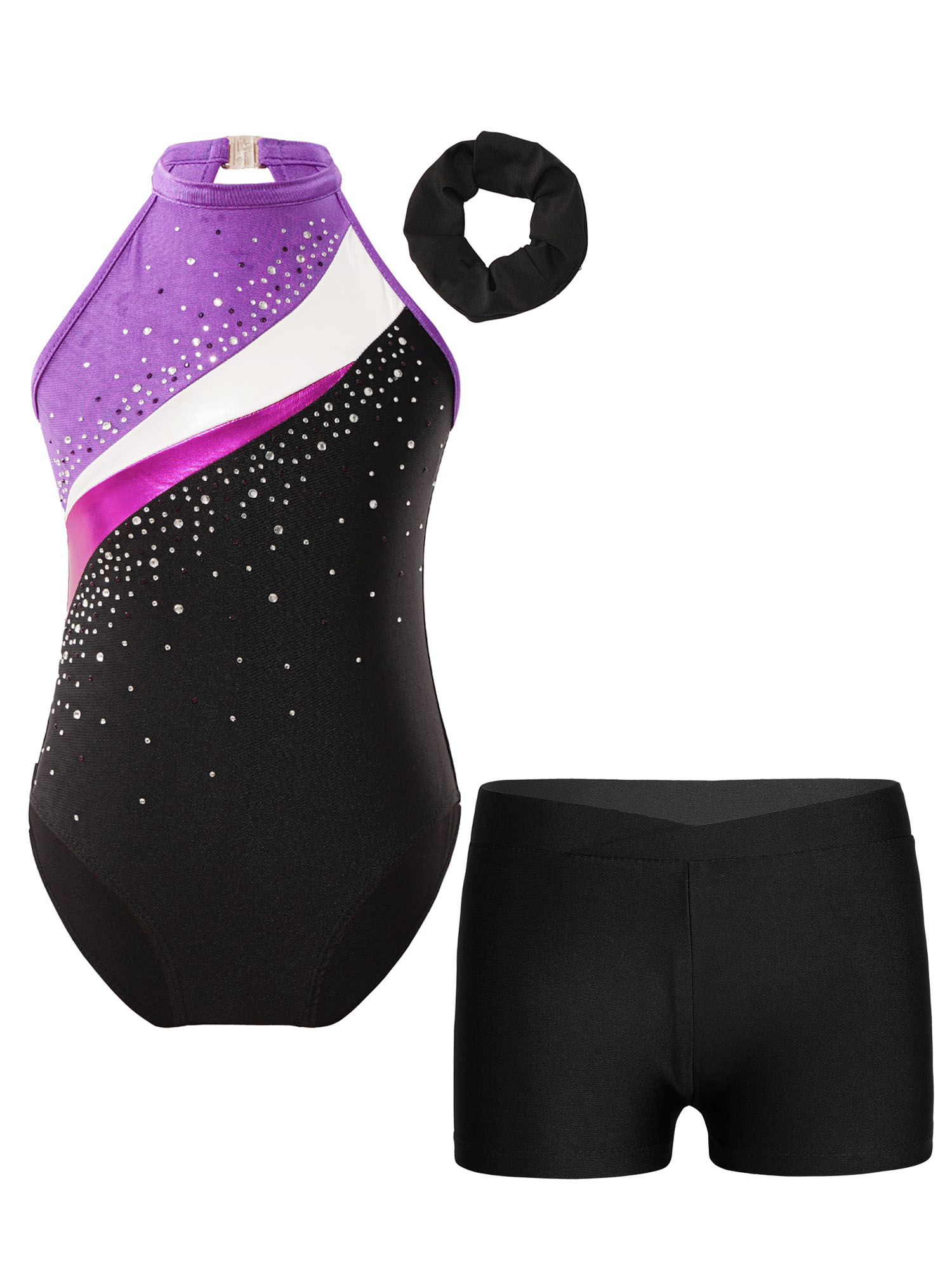 Kinder Mädchen Gymnastik Trikots Ballett Tanz Outfits Strass sportliche Biketard Shorts Set Workout Eiskunstlauf Bodysuit – Detail 35