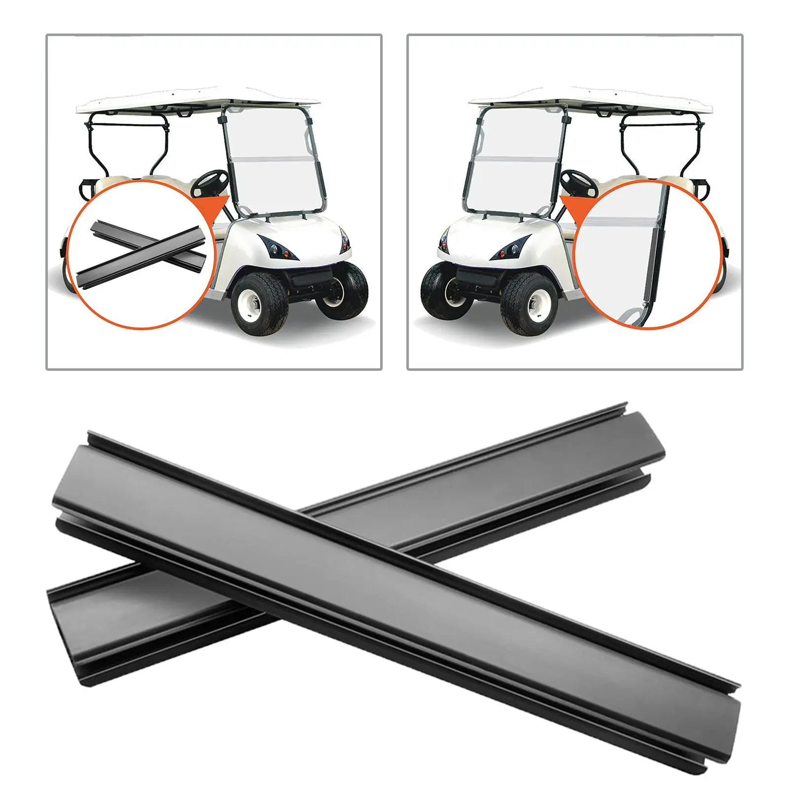2x 32 cm Golf Cart Windshield Sash Clips 1021630-01 Plastic for Precedent Holder Black Club Car Accessories Hardware Body Kit