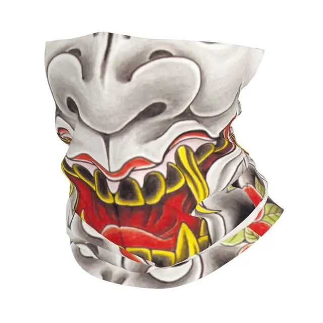 Synthwave Dragon Teeth Bandana Neck Gaiter UV Protection Face Scarf Cover  Japanese Vaporwave Demon Oni Headband Tube Balaclava - AliExpress
