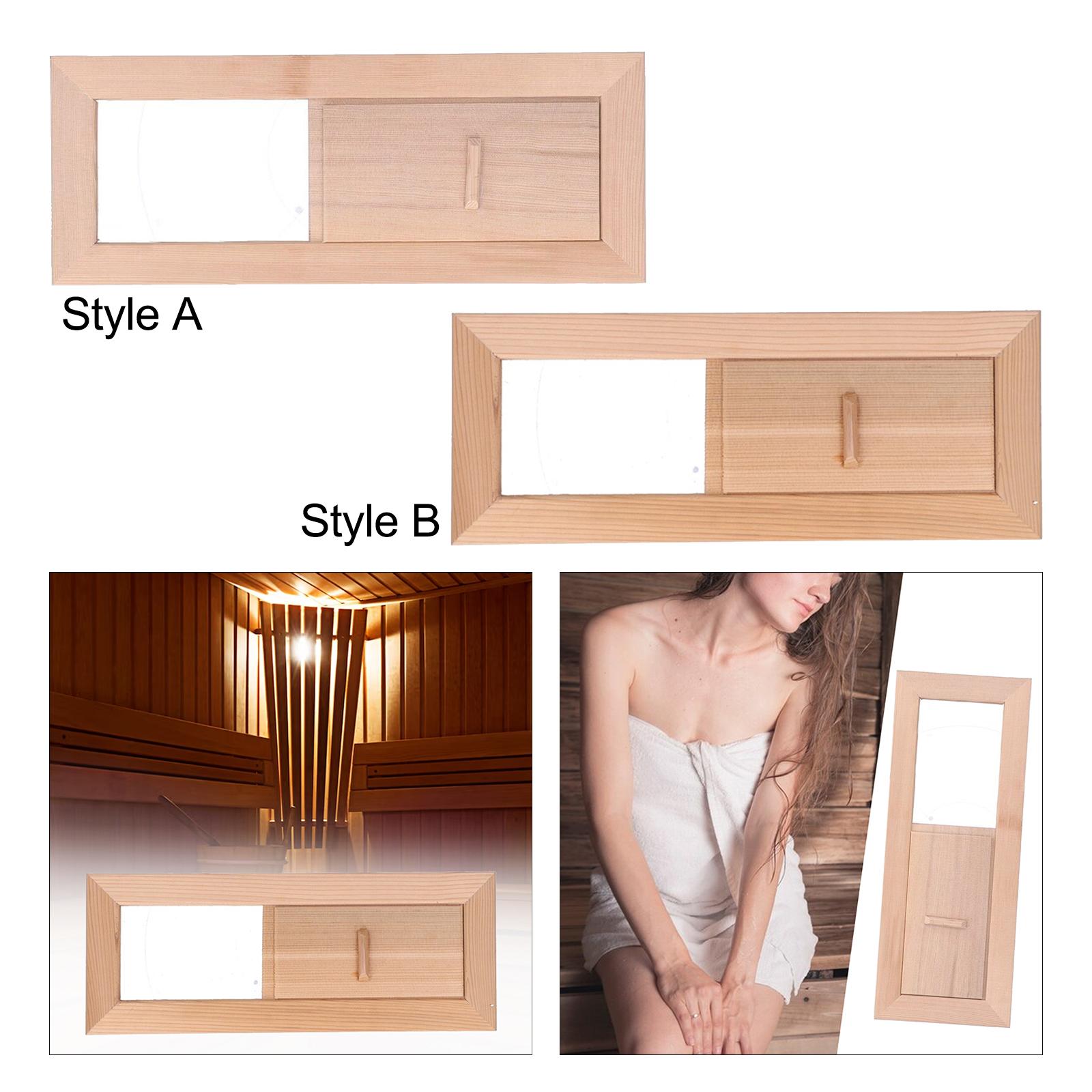 Sauna Air Vent Grille Wooden Rectangle Air Vent Adjustable Sauna Air Vent Ventilation Panel for Sauna Room Steam Room Accs