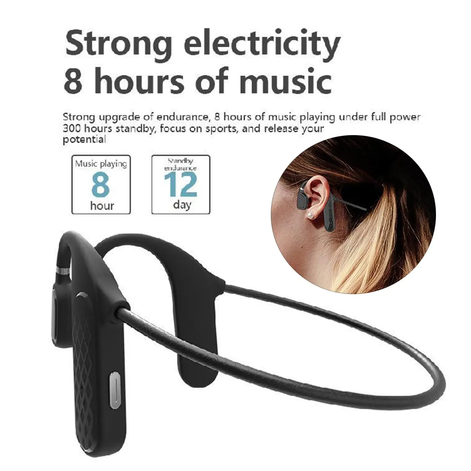 Conduction Bluetooth 5.1 Headset Wireless Earphone Outdoor Sport Headset with Microphone Handsfree Headsets