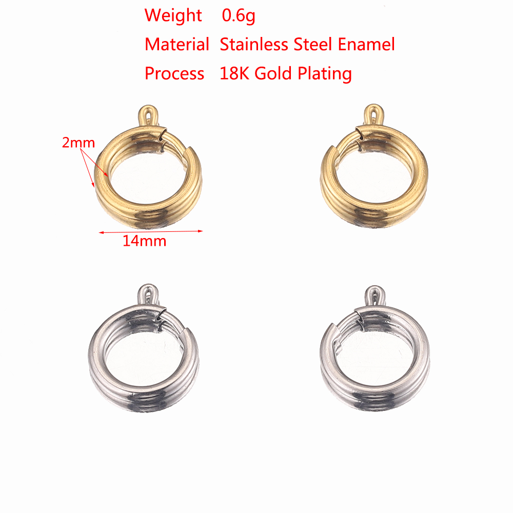 10 Stück 14 mm O-Ring-Kreisfederverschlüsse aus Edelstahl, DIY-Kettenverbinder für Halskette, Armband, Schmuckzubehör, Zubehör – Detail 4