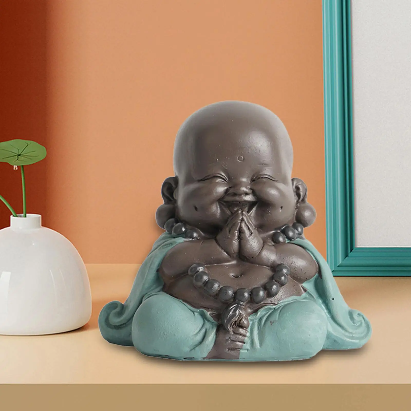 Smiling Buddha Statue Ornaments  for Car Dashboard Decor Collectible