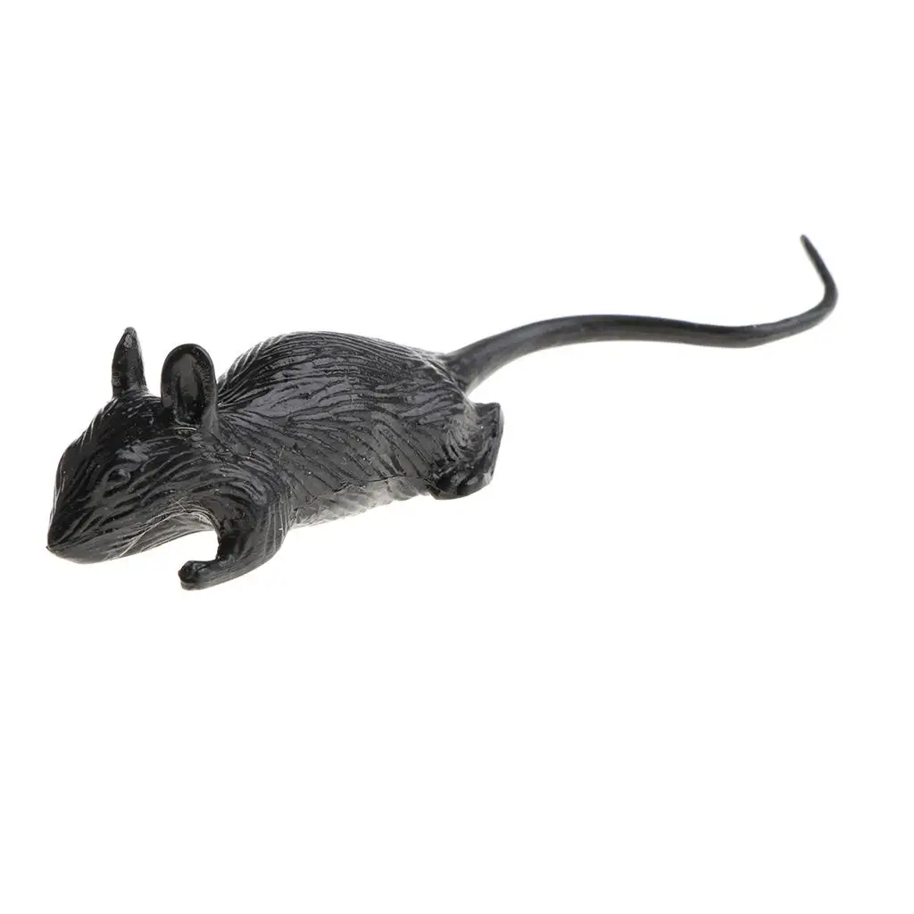 10 Pieces  Rubber Mouse Figure Reptile Toy Collection Props 8x2cm