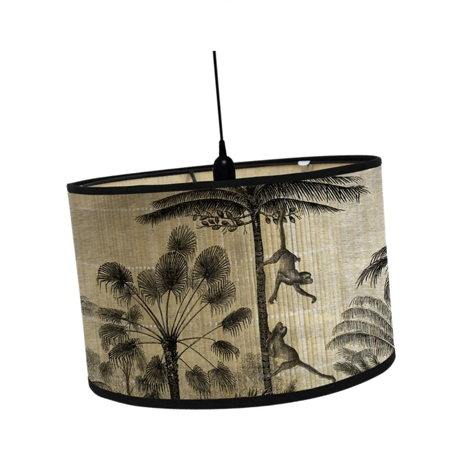 Drum Print Lamp Shade Light Cover 11.8x11.8x8 inch E27 Bamboo Lampshade Cover Drum Shaped Lamp Shades for Table Ceiling Floor