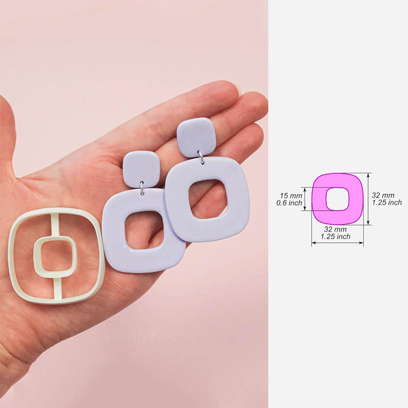 Neue weiche Keramik Ohrringe schneiden Matrize Geometrie 3D-Druck hohle Pla Form DIY ins Französisch Ohrring Schmuck Anhänger Herstellung Werkzeug – Detail 8