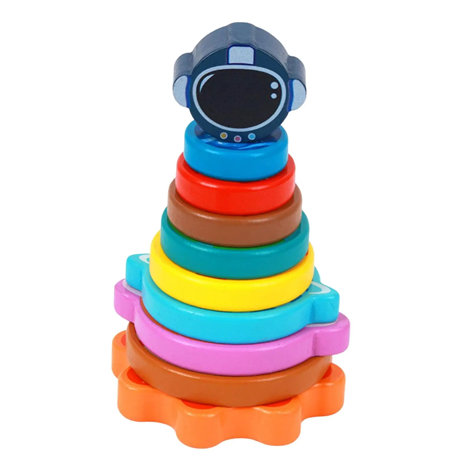 Multicolor Stacking Toy Hand Eye Coordination Stacker Early Education Teaching Aids Wood Rainbow Stacking for Toddlers Gifts