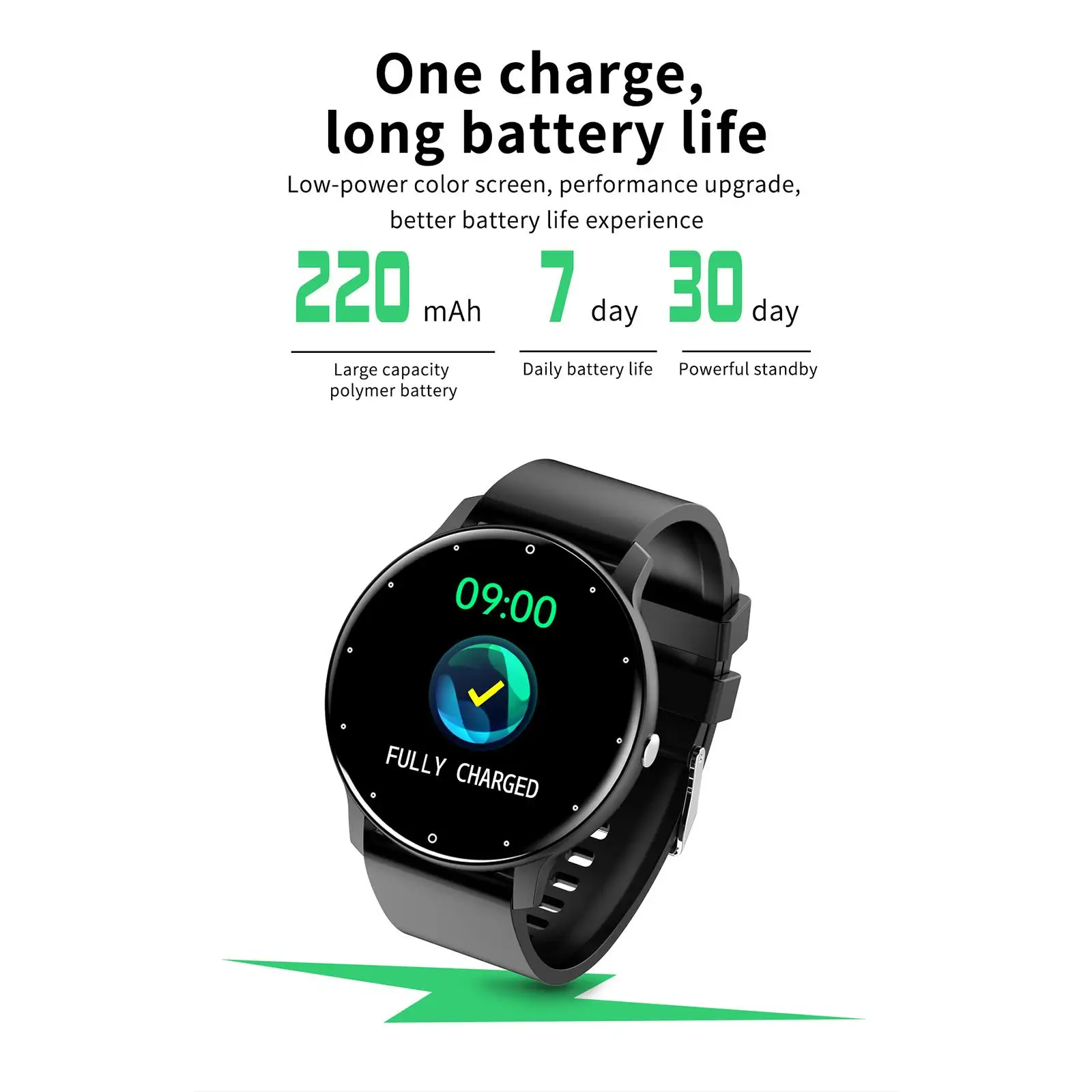 1.28 inch Zl02D Smart Watch FitnessTracker Step Count Stopwatch Touchscreen Wristband Bluetooth Smart Watch for Android iOS
