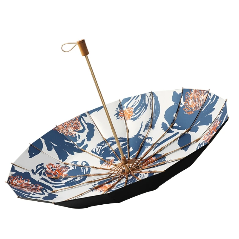 Guarda-chuva de estilo chinês vintage impresso floral