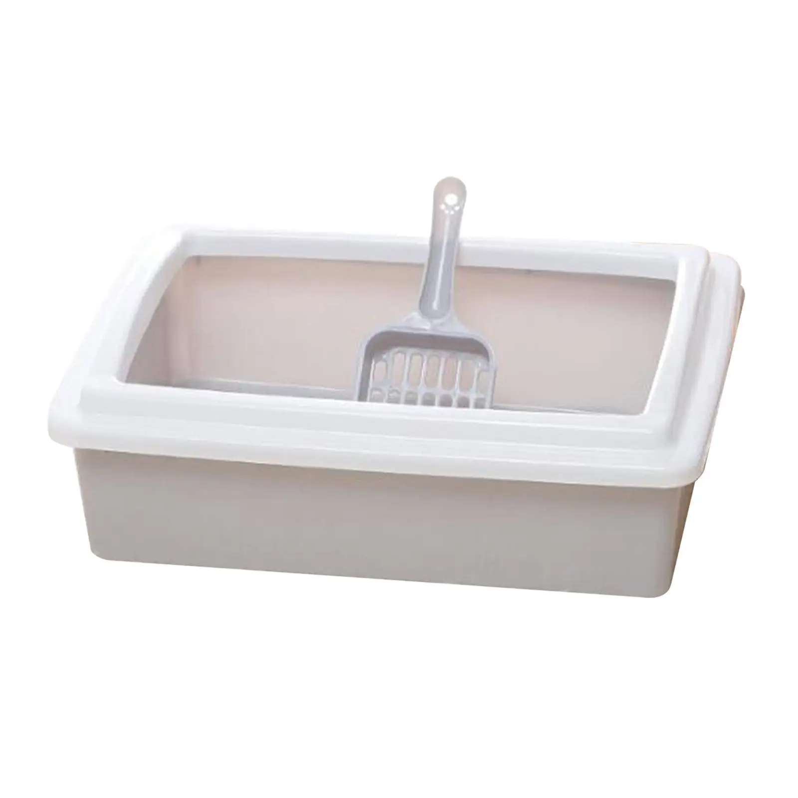 Cat Litter Tray Potty Pet Toilet Deep Loo with Spoon Open Top Cat Easy to Clean for Bunny Small Animals Small and Medium Cats