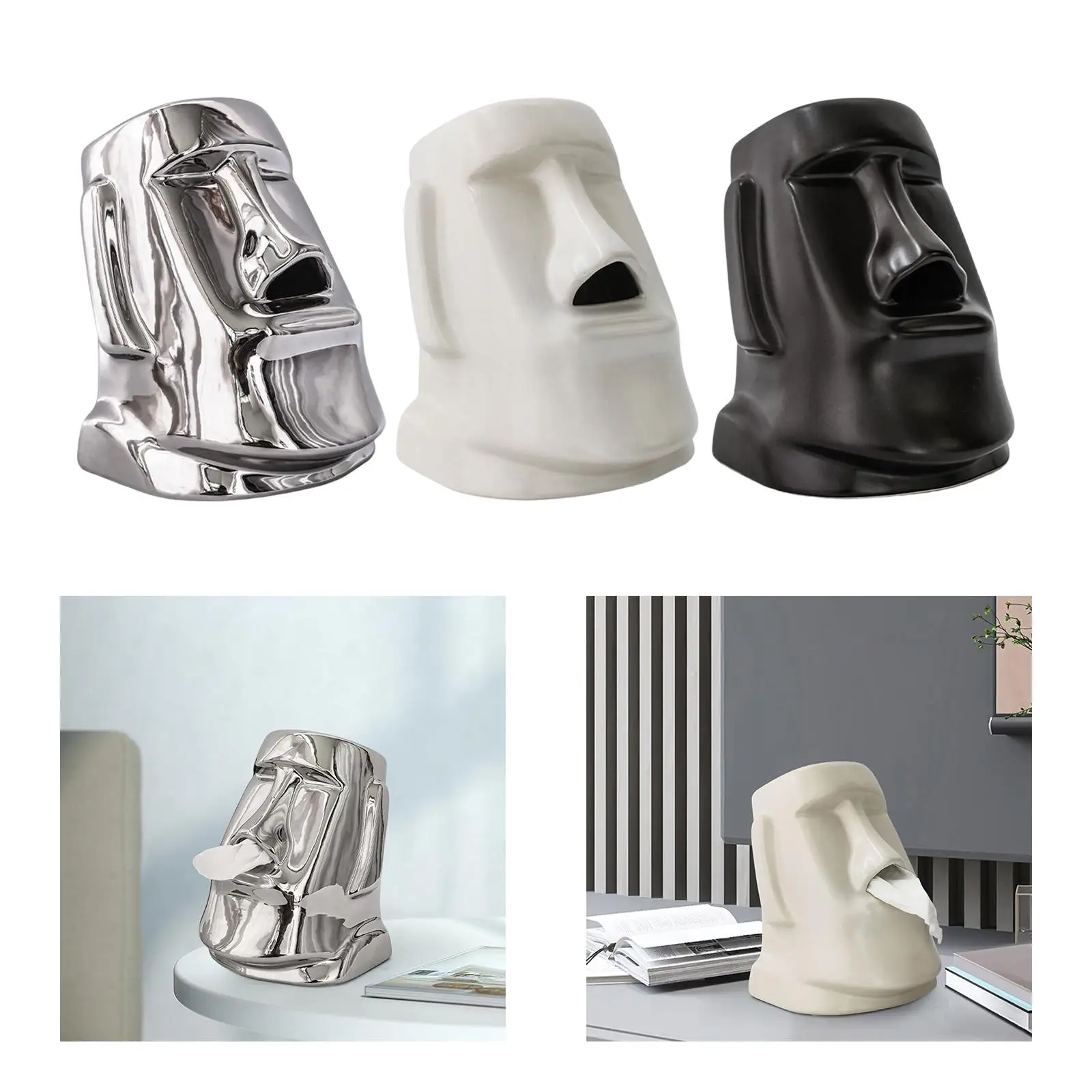 Facial Tissues Container Sculpture Statue Tissue Box for NightStand Dormitory