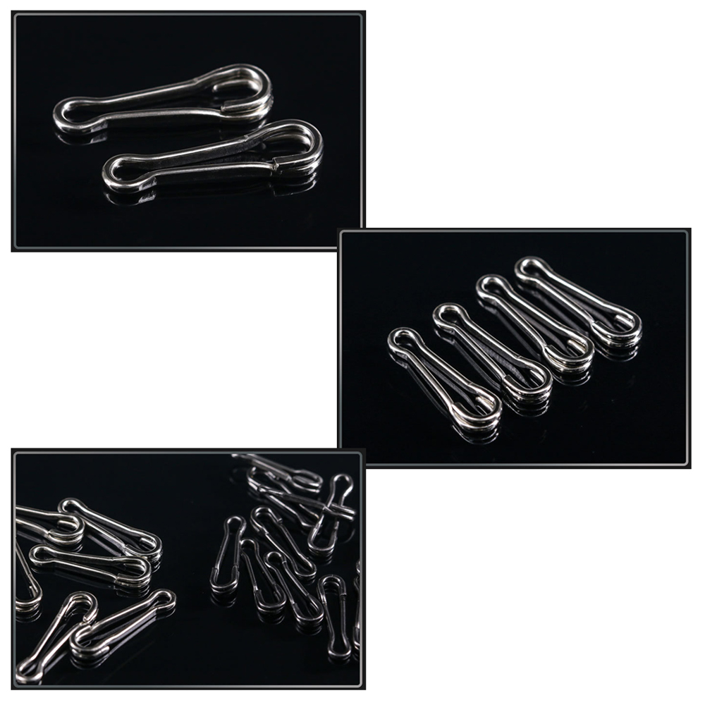 DNDYUJU 10 bis 20 Stück Angelverschluss aus Kohlenstoffstahl, Angelwirbel, Pin-Köderverbinder, Angelzubehör, Pesca – Detail 8