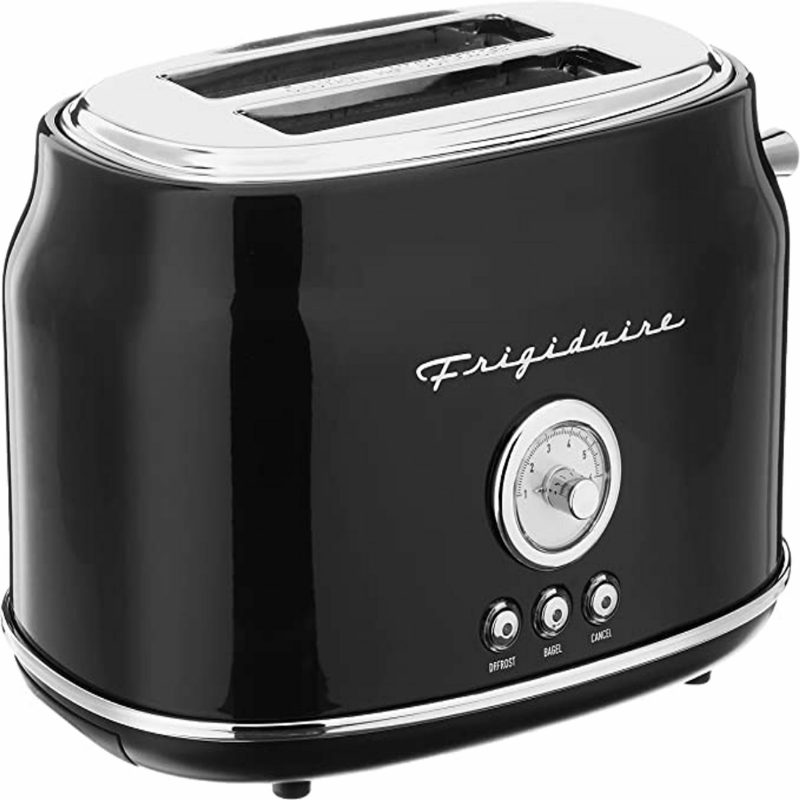 Title 2, 900W 2-Slice Retro Stainless Steel Toaster, Black