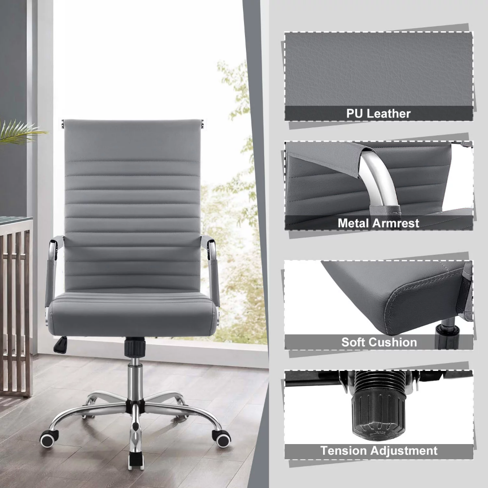 Description Picture 6 of itemMid-Back Faux Leather Office Desk Chair Executive Conference Task Chair with Arms,