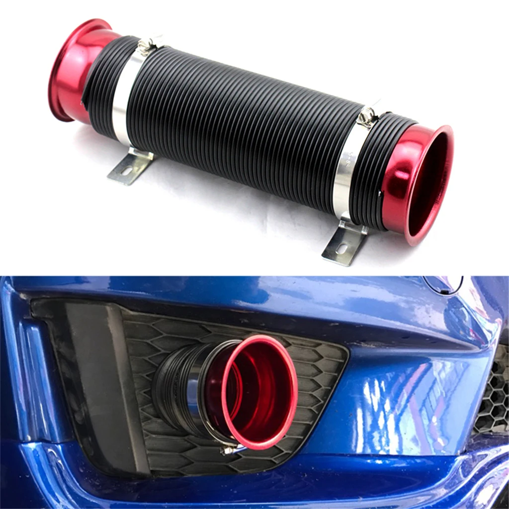 Air Duct Hose,Adjustable 76mm Universal Car Cold Air Turbo Intake Inlet Pipe Flexible Duct Tube Hose Pipe Induction Kit