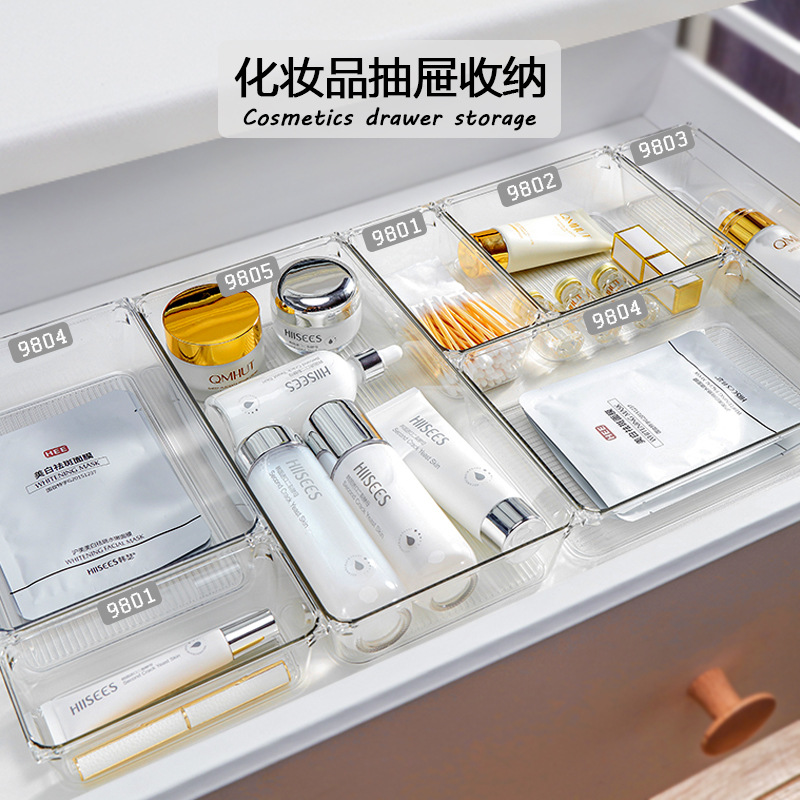 Title 5, 7 14pcs Drawer Organizers Set Clear Plastic Des...