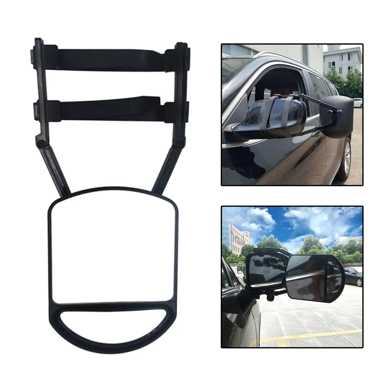 Clamp On Towing Mirror Recreational Increase Visibility 360 Degree Rotation Fit for Auto Vehicle