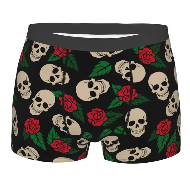  Skull & Crossbones Men's Boxer Briefs Vintage Skeleton Underwear  Short Pants Underpants S Multicolor: Clothing, Shoes & Jewelry