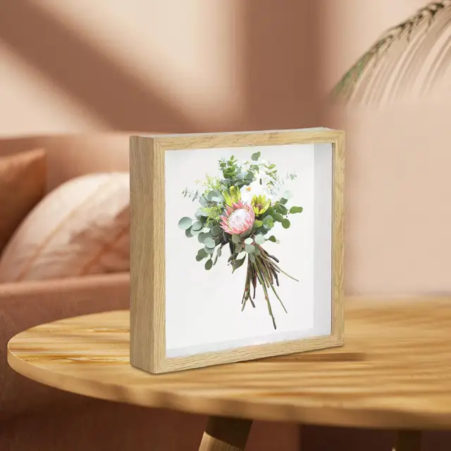 Shadow Box 8x8, 1.5 Inches Interior Depth, Shadow Box Frame Suitable for Displaying Dried Flowers, Photos, Tickets, Handicrafts, Keepsake, Wedding (