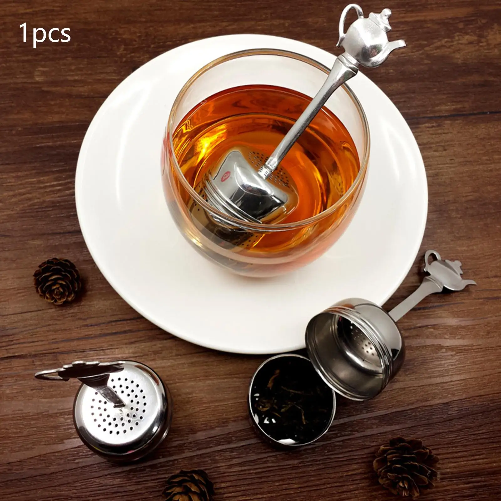 Tea Strainer with Handle Reusable 304 Stainless Steel Tea Steeper Tea Infuser for Loose Tea Spices Seasonings Cup and Teapot Bar