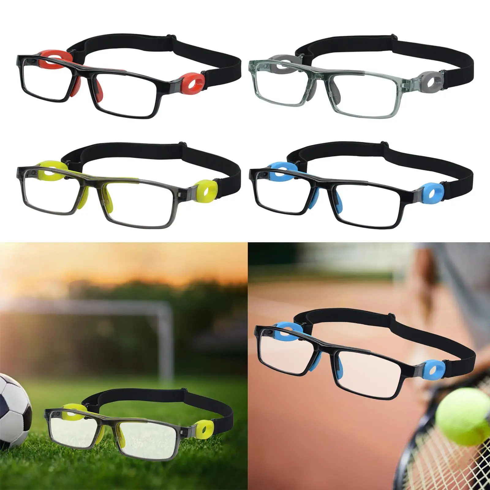 Basketball Glasses for Men Women Adjustable Elastic Strap for Cycling Tennis