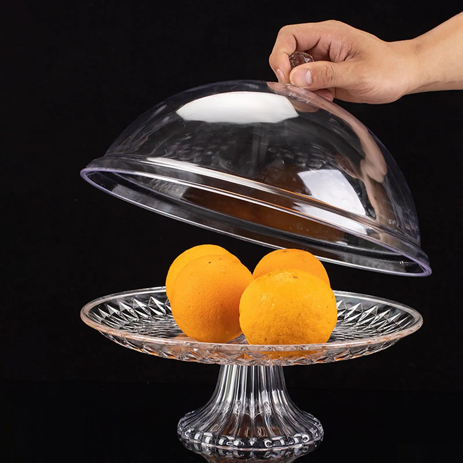 Cake Plate with Cover Visible Durable Dust Proof for Fruit  Display