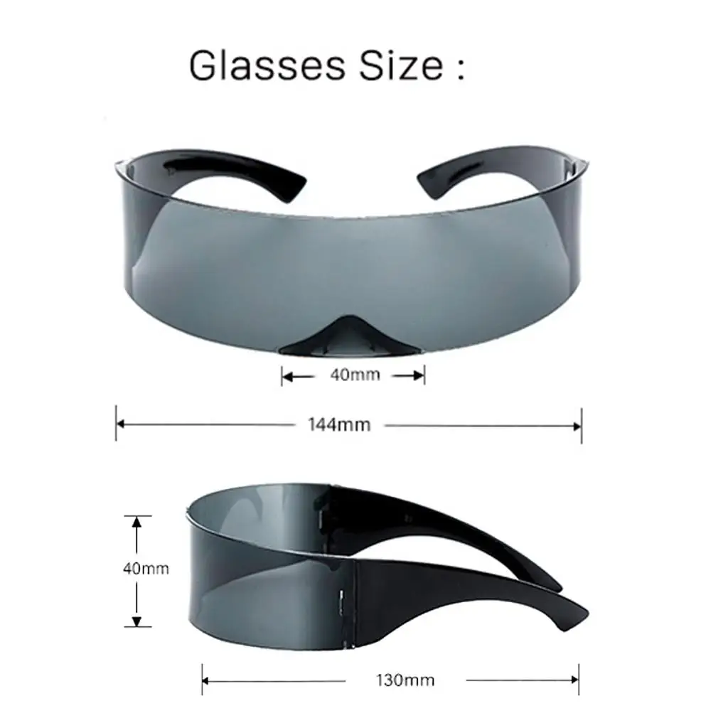  Mirror Sunglasses Futuristic Soldier Glasses up Party Costume Eyeglasses Photo Props Eyewear