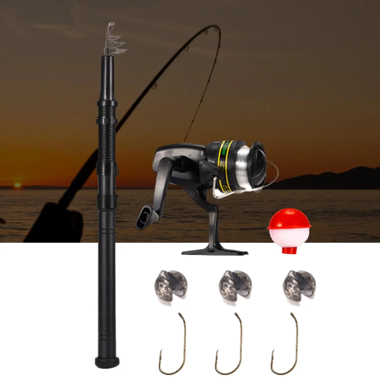 Telescopic Reel and Fishing Rod Combo River for Bass   Travel